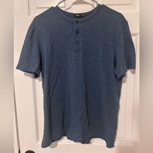 Vince Short Sleeve Blue Henley Shirt